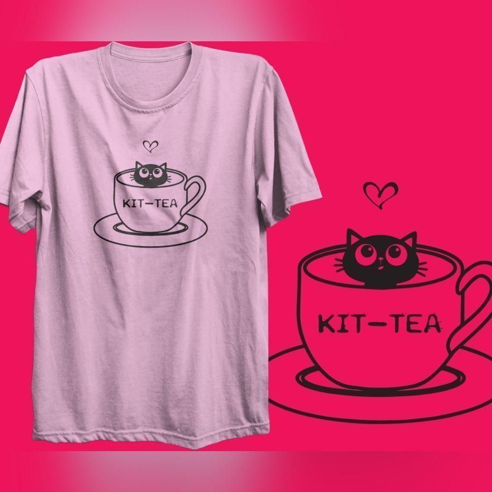 "Kit-Tea Queens: Women's Hilarious Tee for Cat-Loving Tea Enthusiasts!"
